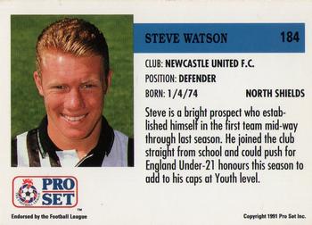 1991-92 Pro Set (England) #184 Steve Watson Back
