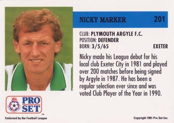 1991-92 Pro Set (England) #201 Nicky Marker Back