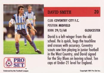 1991-92 Pro Set (England) #20 David Smith Back