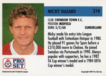 1991-92 Pro Set (England) #214 Micky Hazard Back