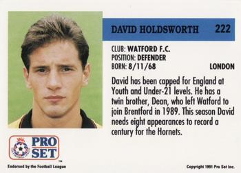 1991-92 Pro Set (England) #222 David Holdsworth Back