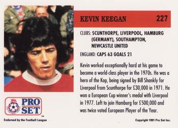 1991-92 Pro Set (England) #227 Kevin Keegan Back