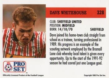 1991-92 Pro Set (England) #328 Dane Whitehouse Back