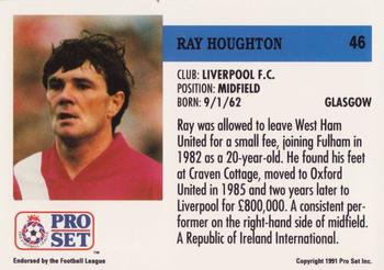 1991-92 Pro Set (England) #46 Ray Houghton Back