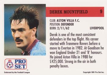 1991-92 Pro Set (England) #9 Derek Mountfield Back