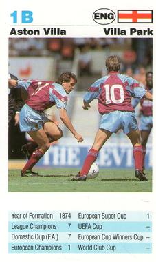 1992 Waddingtons Super Top Trumps European Club Football #1B Aston Villa Front