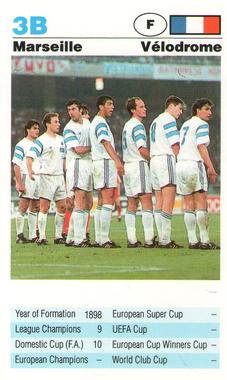 1992 Waddingtons Super Top Trumps European Club Football #3B Marseille Front