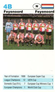 1992 Waddingtons Super Top Trumps European Club Football #4B Feyenoord Front