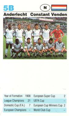 1992 Waddingtons Super Top Trumps European Club Football #5B Anderlecht Front