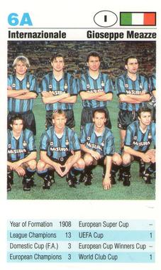 1992 Waddingtons Super Top Trumps European Club Football #6A Internazionale Front