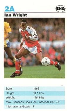 1992 Waddingtons Super Top Trumps Today's Strikers #2A Ian Wright Front