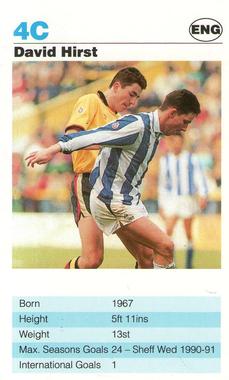 1992 Waddingtons Super Top Trumps Today's Strikers #4C David Hirst Front