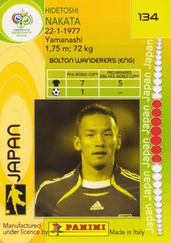 2006 Panini World Cup #134 Hidetoshi Nakata Back