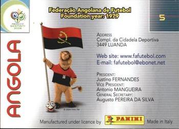 2006 Panini World Cup #5 Angola Back