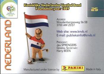 2006 Panini World Cup #25 Nederland Back