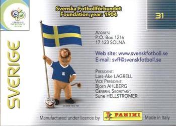 2006 Panini World Cup #31 Sverige Back