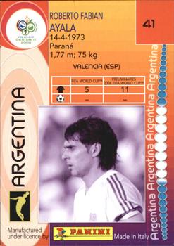 2006 Panini World Cup #41 Roberto Ayala Back