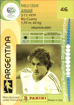 2006 Panini World Cup #46 Pablo Aimar Back