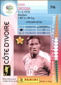 2006 Panini World Cup #74 Didier Drogba Back