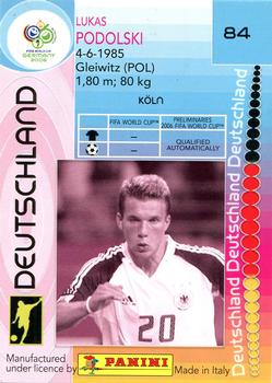 2006 Panini World Cup #84 Lukas Podolski Back