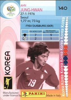 2006 Panini World Cup #140 Ahn Jung-Hwan Back