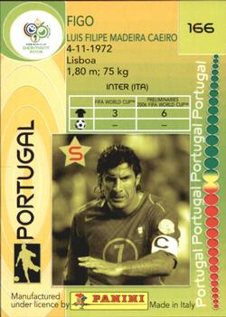 2006 Panini World Cup #166 Luis Figo Back
