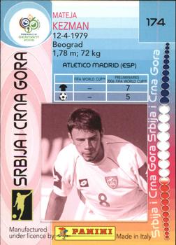 2006 Panini World Cup #174 Mateja Kezman Back