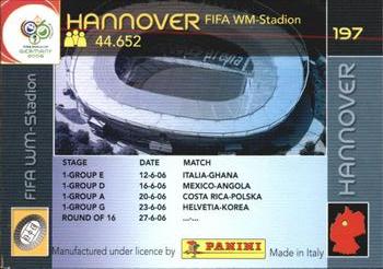 2006 Panini World Cup #197 Hannover FIFA WM-Stadion Back
