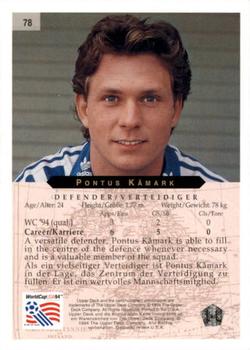 1994 Upper Deck World Cup Contenders English/German #78 Pontus Kamark Back