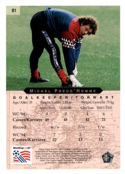 1994 Upper Deck World Cup Contenders English/German #81 Michel Preud'Homme Back