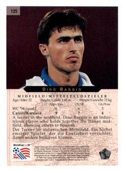 1994 Upper Deck World Cup Contenders English/German #125 Dino Baggio Back