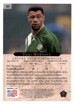 1994 Upper Deck World Cup Contenders English/German #167 Paul McGrath Back