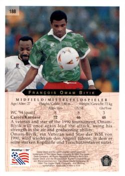 1994 Upper Deck World Cup Contenders English/German #188 Francois Omam-Biyik Back