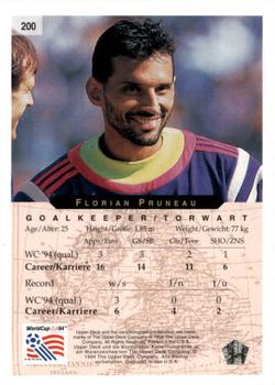 1994 Upper Deck World Cup Contenders English/German #200 Florian Prunea Back