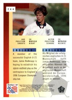 1994 Upper Deck World Cup Contenders English/German #244 Jamie Redknapp Back