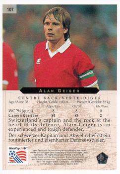 1994 Upper Deck World Cup Contenders English/German #107 Alain Geiger Back