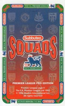 1996 Subbuteo Squads Premier League Pro Edition #NNO Scott Marshall Back