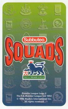 1996 Subbuteo Squads Premier League #NNO David Platt Back
