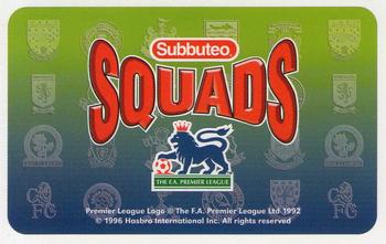 1996 Subbuteo Squads Premier League #NNO David Seaman Back