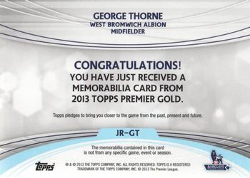 2013-14 Topps Premier Gold - Relics #JR-GT George Thorne Back