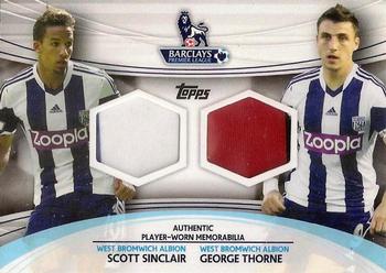 2013-14 Topps Premier Gold - Dual Relics #DR-SS George Thorne / Scott Sinclair Front