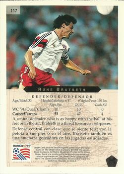 1994 Upper Deck World Cup Contenders English/Spanish #117 Rune Bratseth Back
