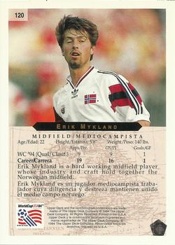 1994 Upper Deck World Cup Contenders English/Spanish #120 Erik Mykland Back