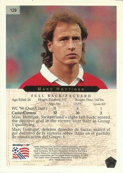 1994 Upper Deck World Cup Contenders English/Spanish #129 Marc Hottiger Back