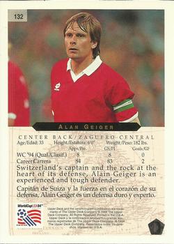 1994 Upper Deck World Cup Contenders English/Spanish #132 Alain Geiger Back
