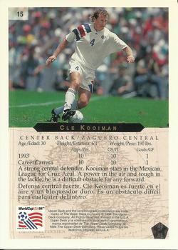 1994 Upper Deck World Cup Contenders English/Spanish #15 Cle Kooiman Back