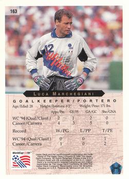 1994 Upper Deck World Cup Contenders English/Spanish #163 Luca Marchegiani Back