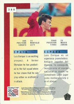 1994 Upper Deck World Cup Contenders English/Spanish #286 Luis Enrique Back