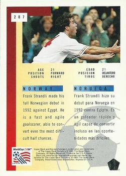 1994 Upper Deck World Cup Contenders English/Spanish #287 Frank Strandli Back