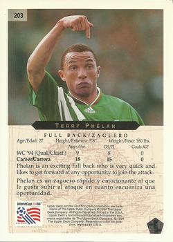 1994 Upper Deck World Cup Contenders English/Spanish #203 Terry Phelan Back